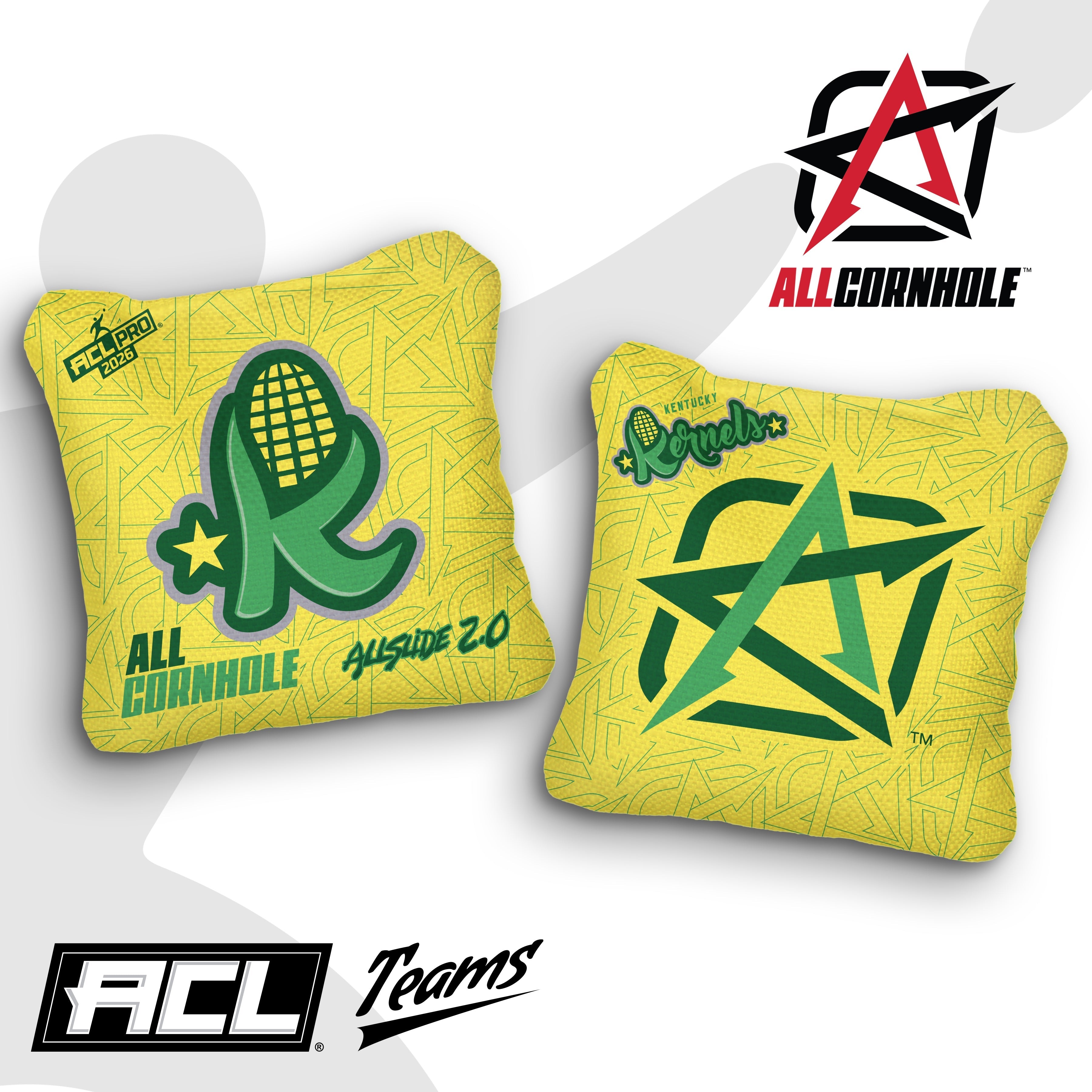 2026 AllCornhole All Slide 2.0 - "Kentucky Kernels" - ACL Pro Stamped Cornhole Bags - SET OF 4 BAGS