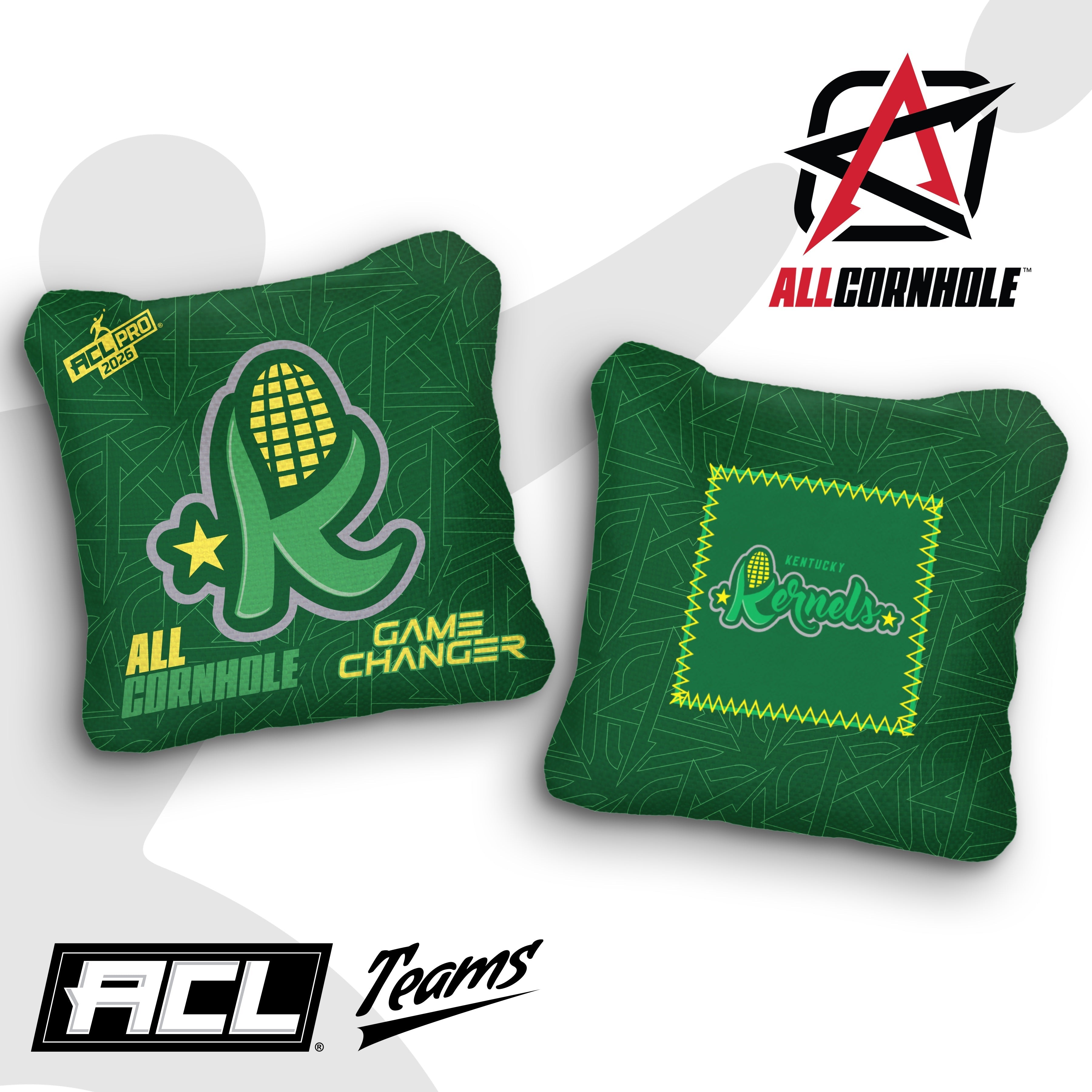 2026 AllCornhole Gamechanger - "Kentucky Kernels" - ACL Pro Stamped Cornhole Bags - SET OF 4 BAGS