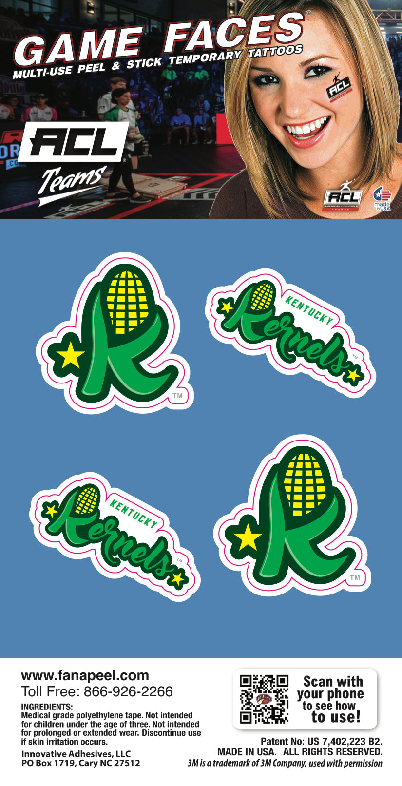 Kentucky Kernels - Game Face 4 Pack