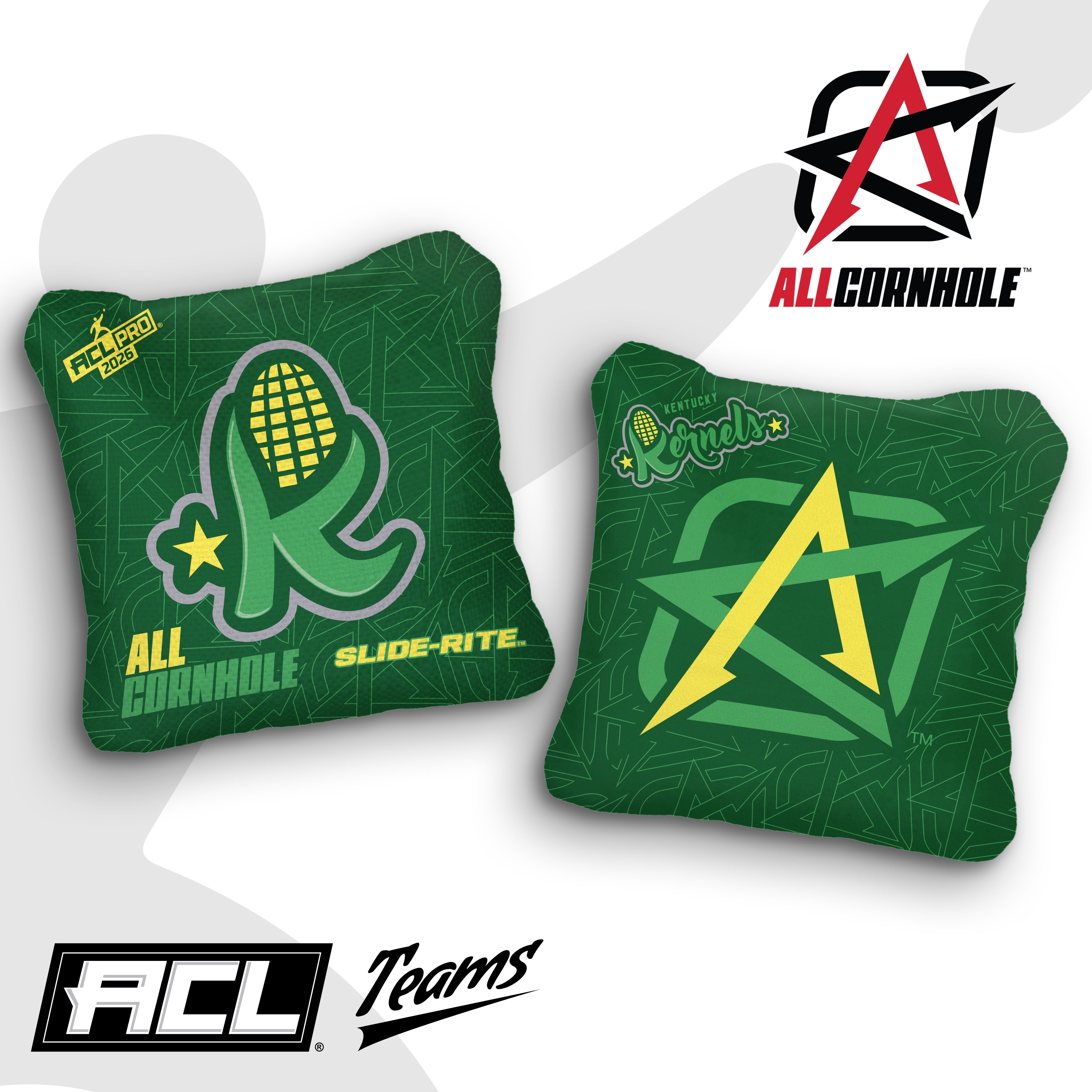 2026 AllCornhole Slide Rite - "Kentucky Kernels" - ACL Pro Stamped Cornhole Bags - SET OF 4 BAGS
