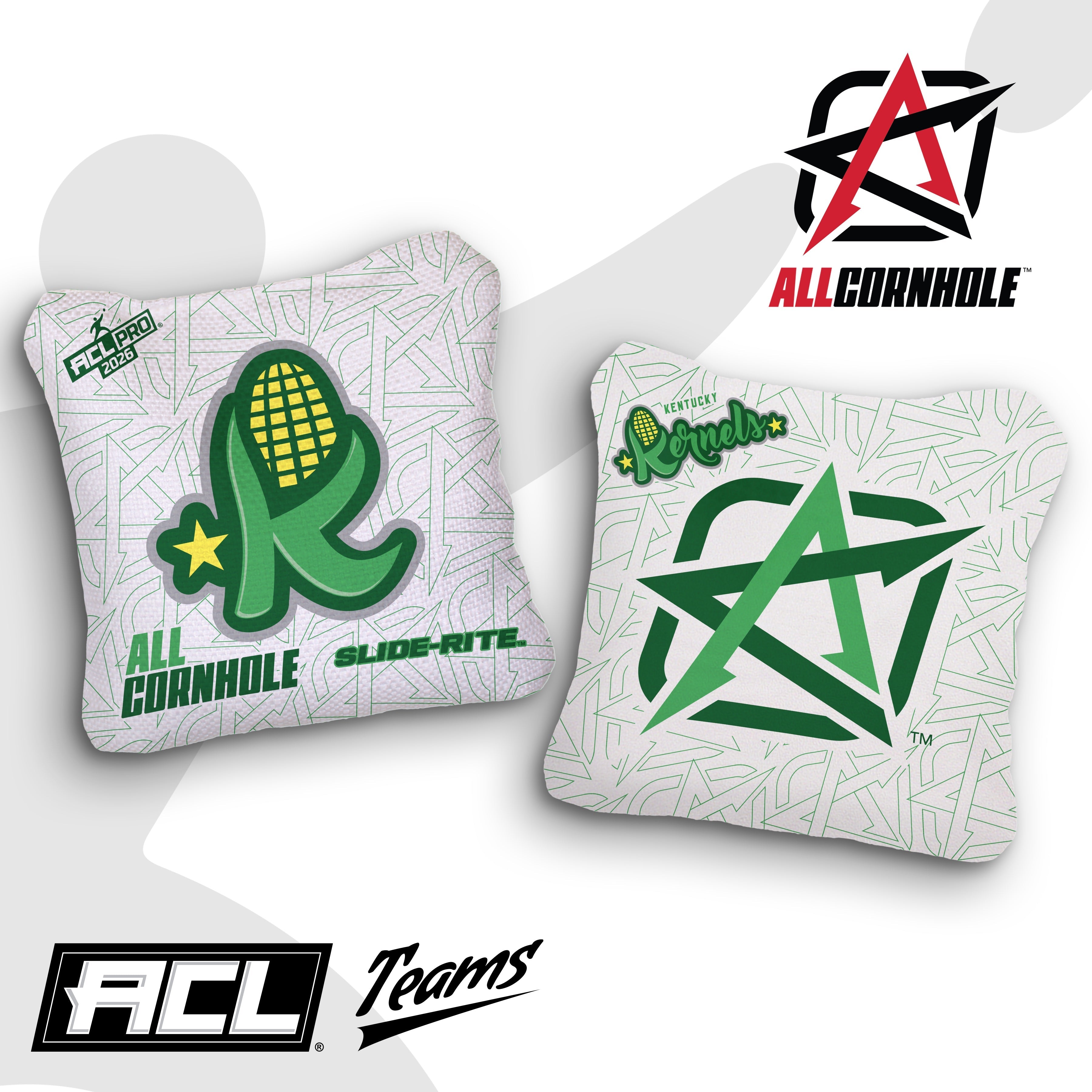 2026 AllCornhole Slide Rite - "Kentucky Kernels" - ACL Pro Stamped Cornhole Bags - SET OF 4 BAGS