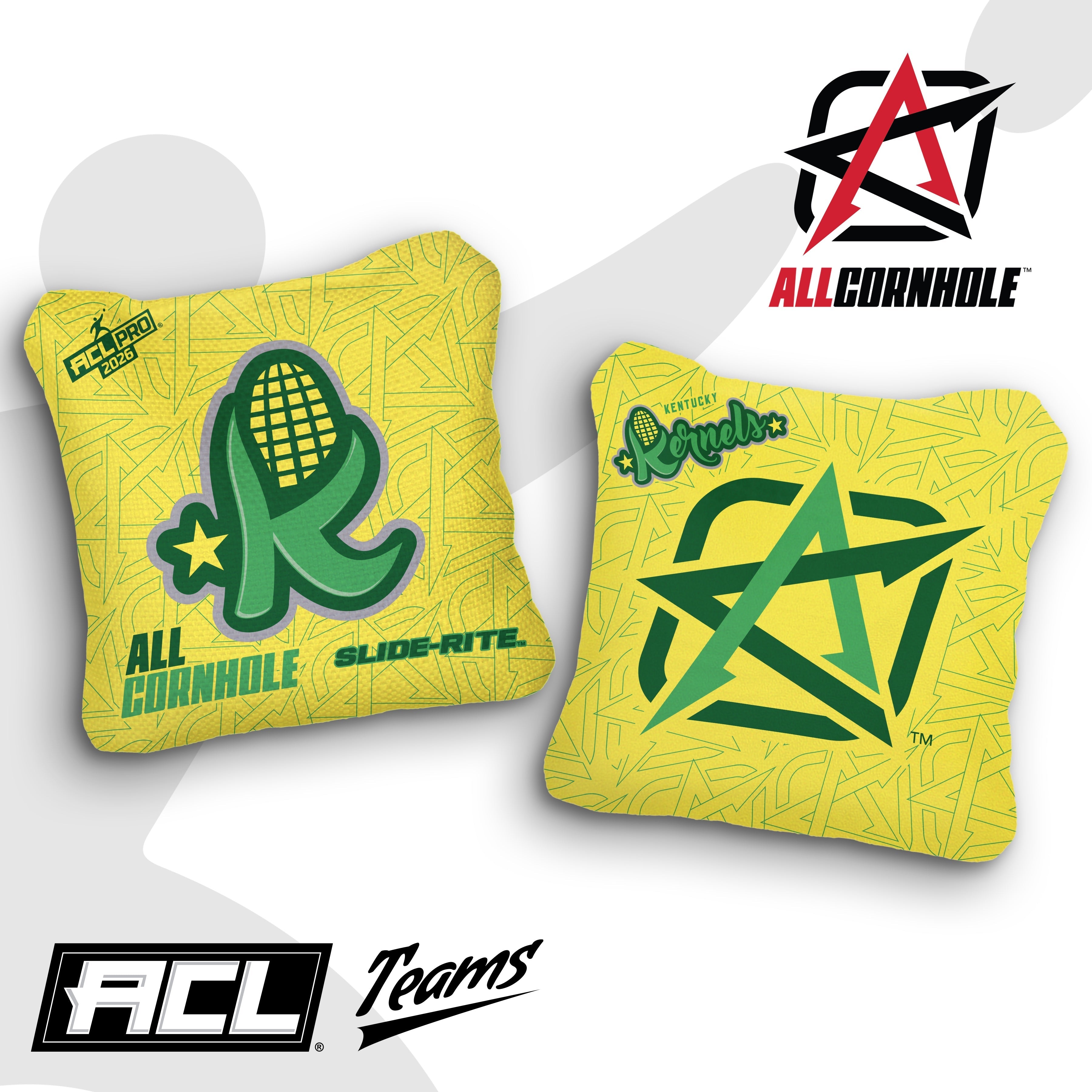 2026 AllCornhole Slide Rite - "Kentucky Kernels" - ACL Pro Stamped Cornhole Bags - SET OF 4 BAGS